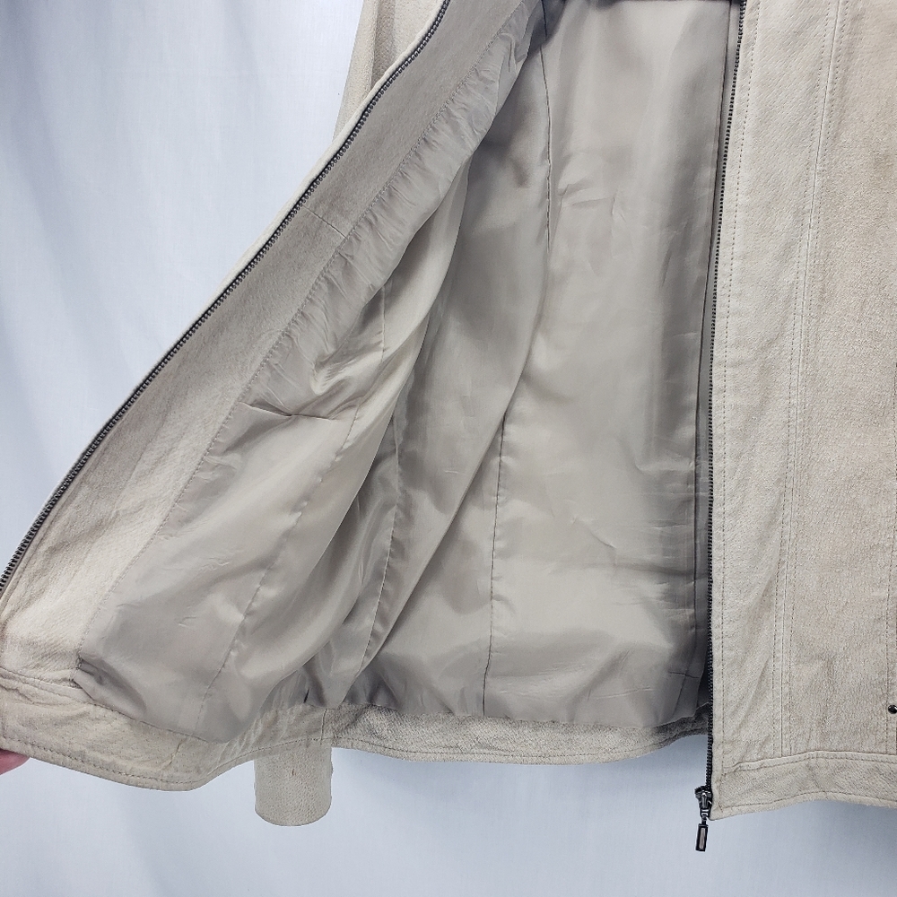 Style & Co. Beige Suede Leather Jacket - Picture 6 of 7